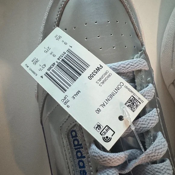 Adidas 9.5 Continental 80 Grey W Silver Gray Sneakers Shoes Fitness originals - Picture 4 of 6